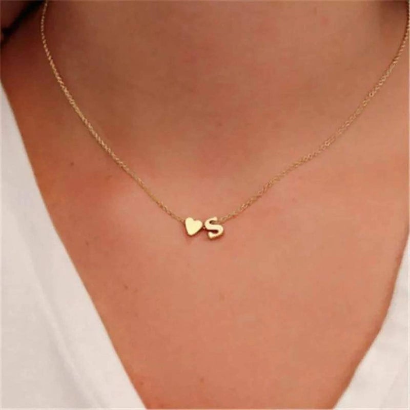 Glimmerst Initial Heart Necklace 18K Gold Plated Stainless Steel Tiny Heart Letter D Necklace Personalized Monogram Name Necklace for Women - Image 4